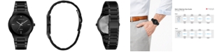Caravelle  Men's Diamond-Accent Black Stainless Steel Bracelet Watch 40mm